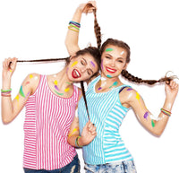 Hotop 100 Pcs Multicolor 80s Silicone Jelly Rubber Bracelets Hair Tie - Multicolor / 800 - image 3
