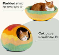 Cat Cave, New Zealand Wool Bed for Indoor Cats - Tucson Sunset / Medium (Pack of 2) - image 3
