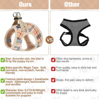 Small Dog Harness and Leash Set, No Pull Puppy Pet Vest, S - Small(Chest Girth 14.5" - 16") / Beige - image 4