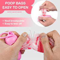 Joyeux 240 Count Ocean Scent Dog Poop Bags Rolls, with Dispenser - 180 Count (Pack of 1) / Pink - image 4