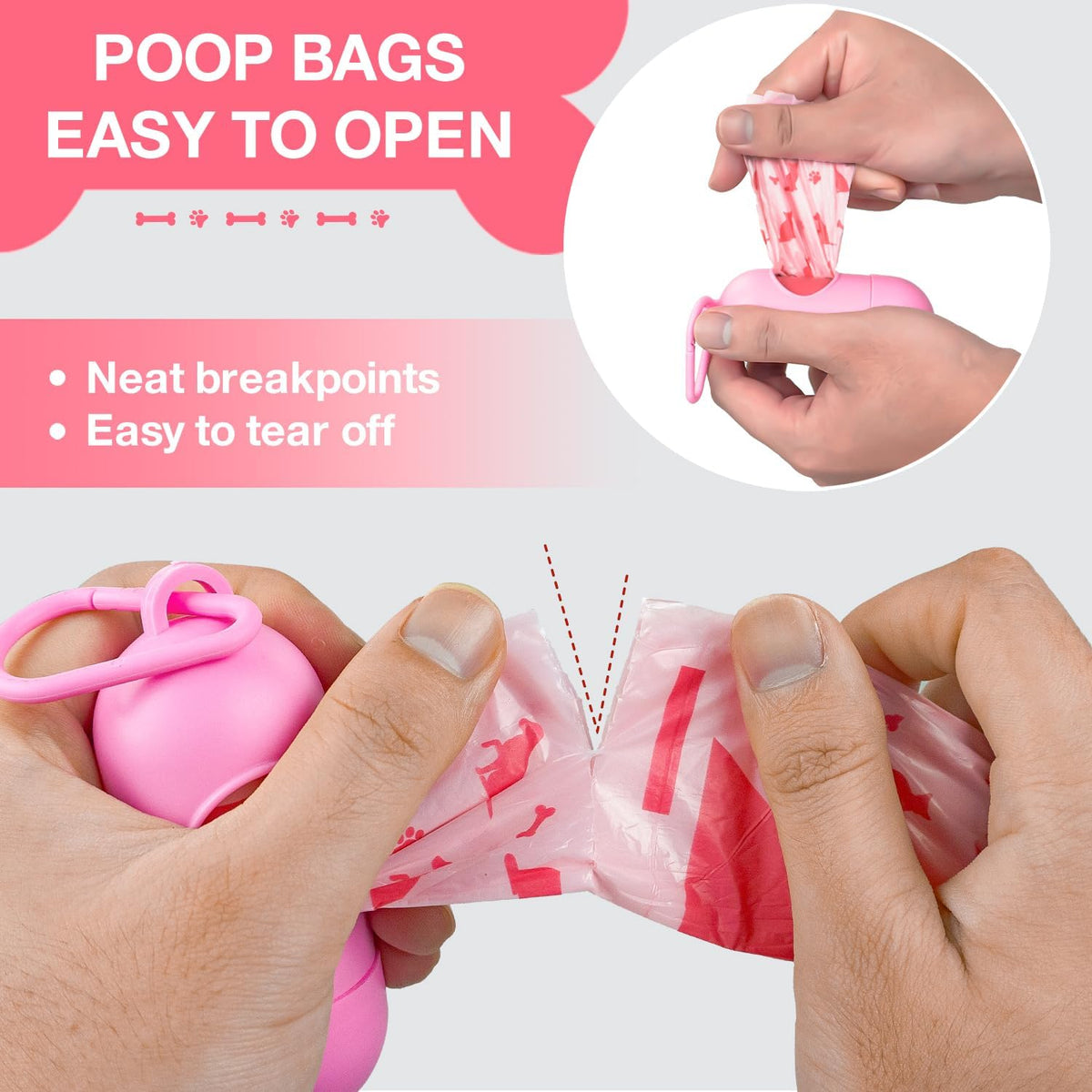 Joyeux 240 Count Ocean Scent Dog Poop Bags Rolls, with Dispenser - 180 Count (Pack of 1) / Pink - image 4
