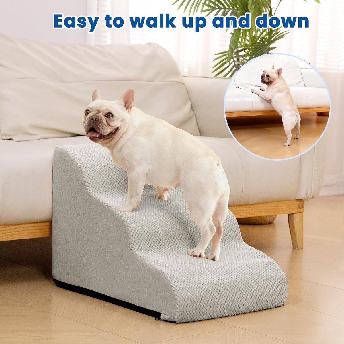 Dog Stairs for Small Dogs & Cats - Light Grey / 3 - image 3
