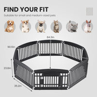 Sweetcrispy Dog Playpen, Plastic Puppy Pet Fence - Basic Black / 8 / 24 Inch - image 2