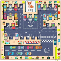 Magnetic Alphabet Maze for Kids - Alphabet Parking With Card