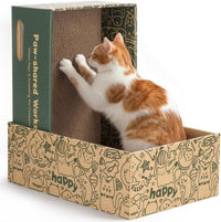 ARGOPET Cat Cardboard House with 2 PCS Scratching Pads – Essentials for Cats - Deluxe: 2 Nested Boxes, 6 Pads