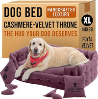 Luxury Dog Bed Chesterfield – Handcrafted Velvet Throne for Dogs | Joint Support, Calming & Temp-Regulating Comfort | Durable 5+ Years, Anti-Claw, Washable 100+ Times – XL, Purple