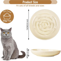 Elevated Slow Feeder Cat Bowls - cream / 2 pack slow feeder - image 2