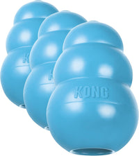 KONG Puppy, Natural Rubber Teething Chew Toy, for Small Puppies - Large (Pack of 3) / Blue