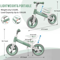 Bobike Toddler Balance Bike Toys for 1 to 4 Year Old Girls Boys - green - image 2
