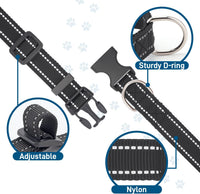 Dog Collar for Small Medium Dogs with Buckle - Black / Small - image 3