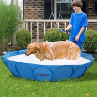 Alvantor Pet Swimming Pool, Foldable - Blue / 63"x12"