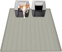 Ultibe 40"x30" Extra Large Silicone Cat Litter Mat - Gray Green / 40"L x 30"W