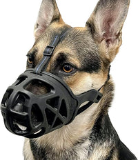 BARKLESS Dog Muzzle, Basket Muzzle for Biting, Chewing and Scavenging, Humane Cage Mouth Cover, Perfect for Grooming and Training Large Aggressive Reactive Dogs (XL, Black)