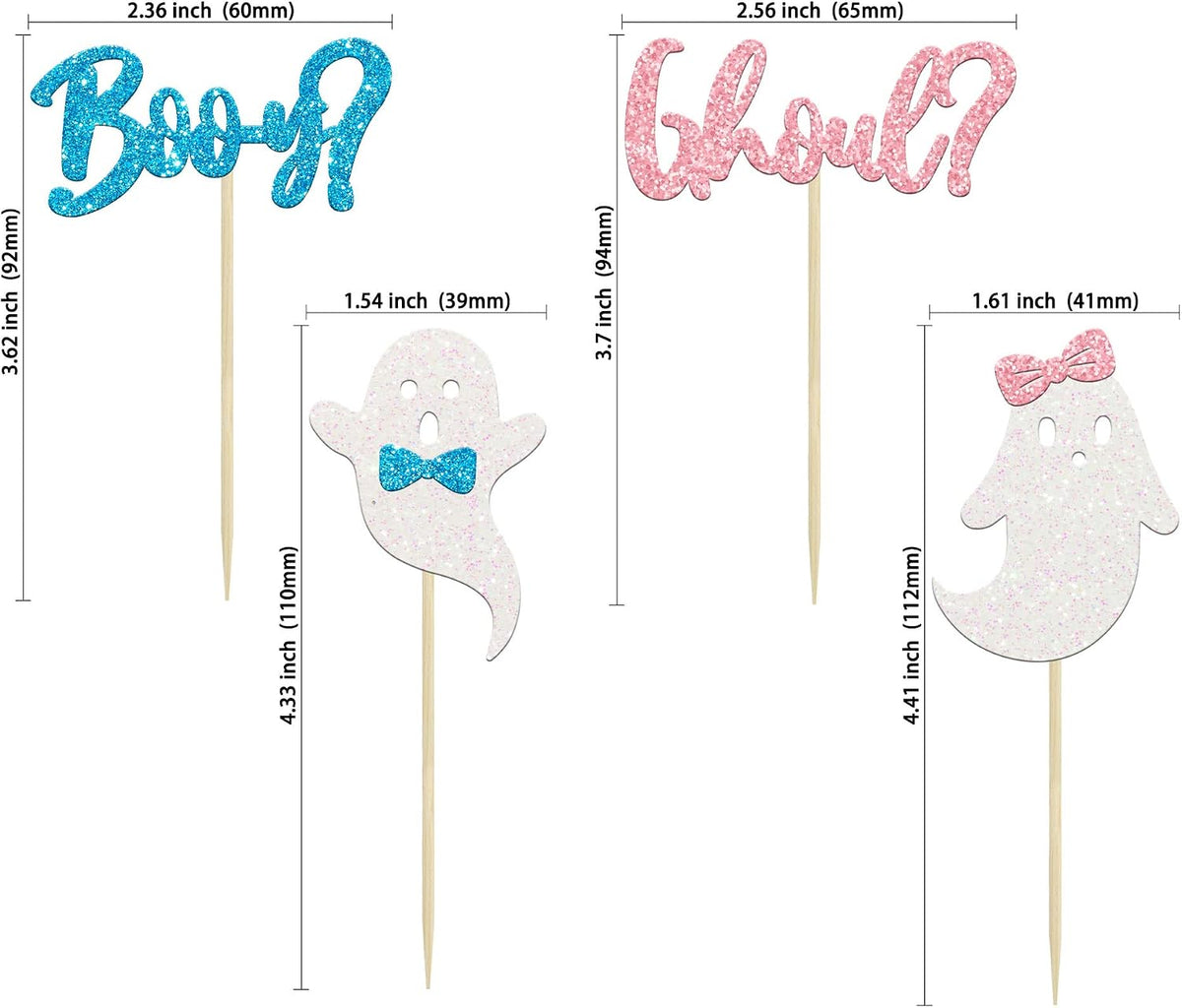 Gyufise Halloween baby shower cupcake toppers with Oh Baby ghost designs on picks - view 29