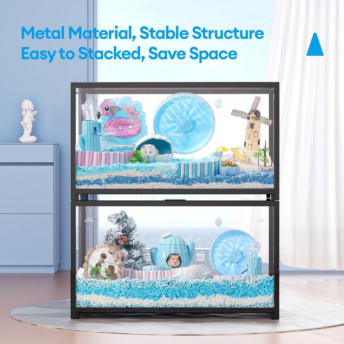 BUCATSTATE Hamster Cage 2.0, Large Hamster Enclosure – Essentials for Small Pets - 31.4"L x 17.6"W x 20.6"H / Black - image 3