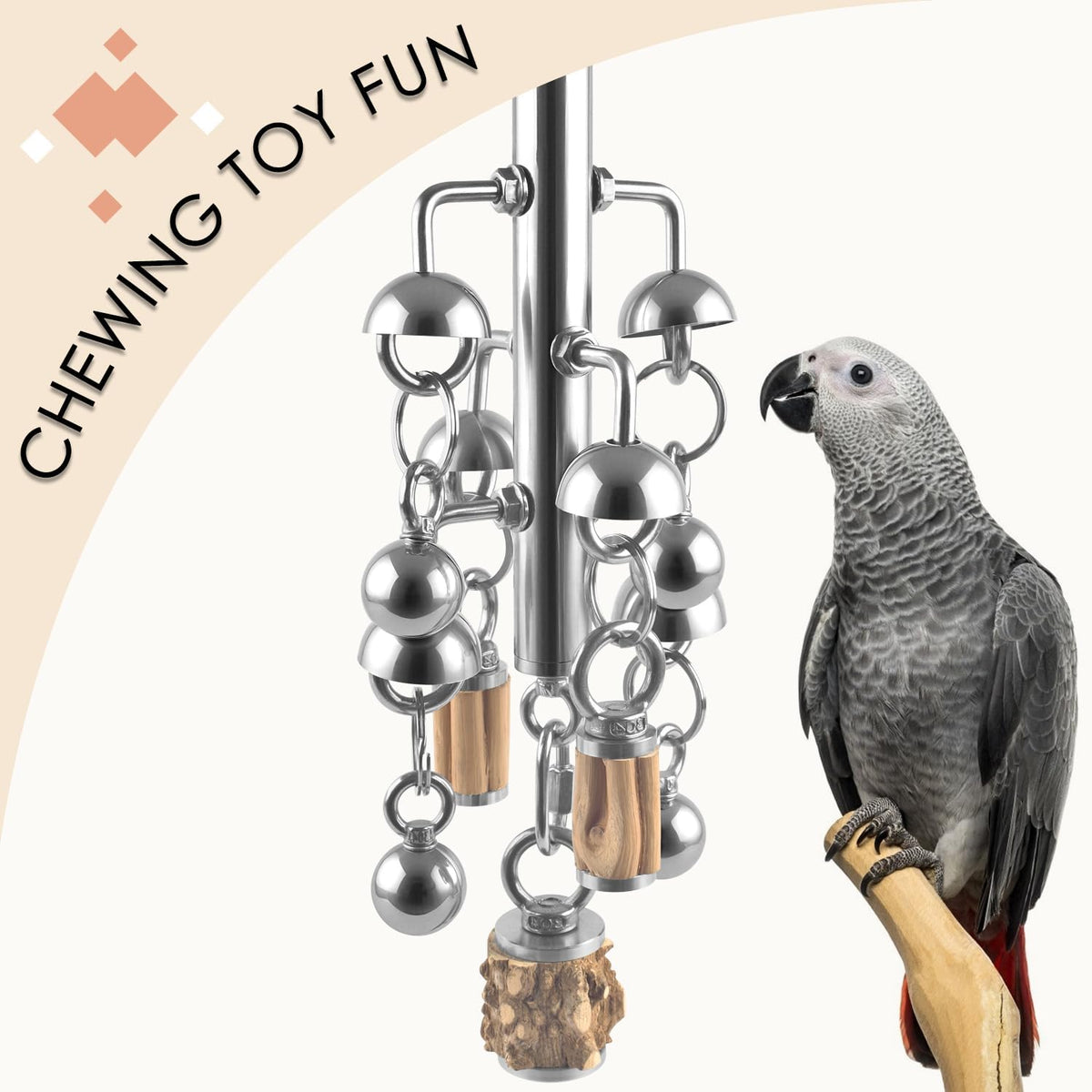 KATUMO Bird Toys, Parrot Pull Spoons - Silvery - image 3