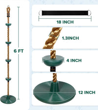 Tgzwme climbing rope tree swing with disc platforms and seat, red and brown rope - view 6