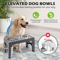 Elevated Dog Bowls with 5 Adjustable Heights Stand – Essentials for Dogs - Grey - image 4