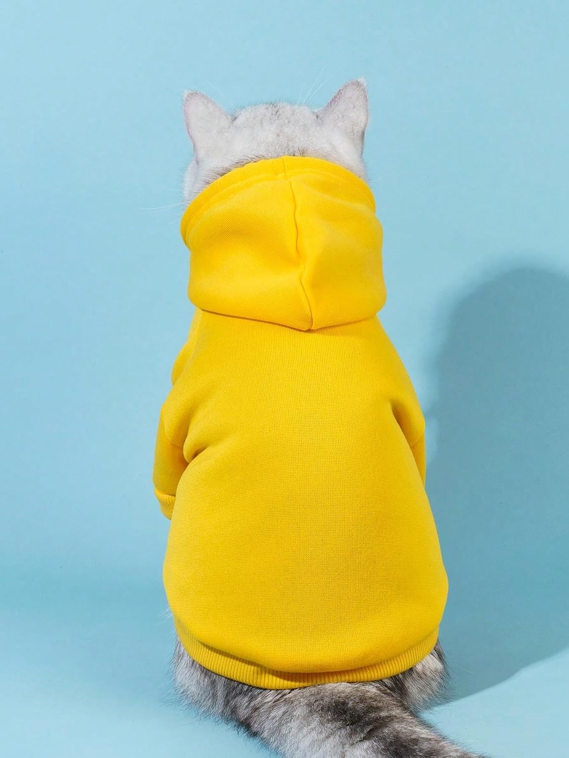 Basic Dog Hoodie Sweatshirt Puppy Sweater Warm Cat Costumes Pet - Medium / Yellow - image 2