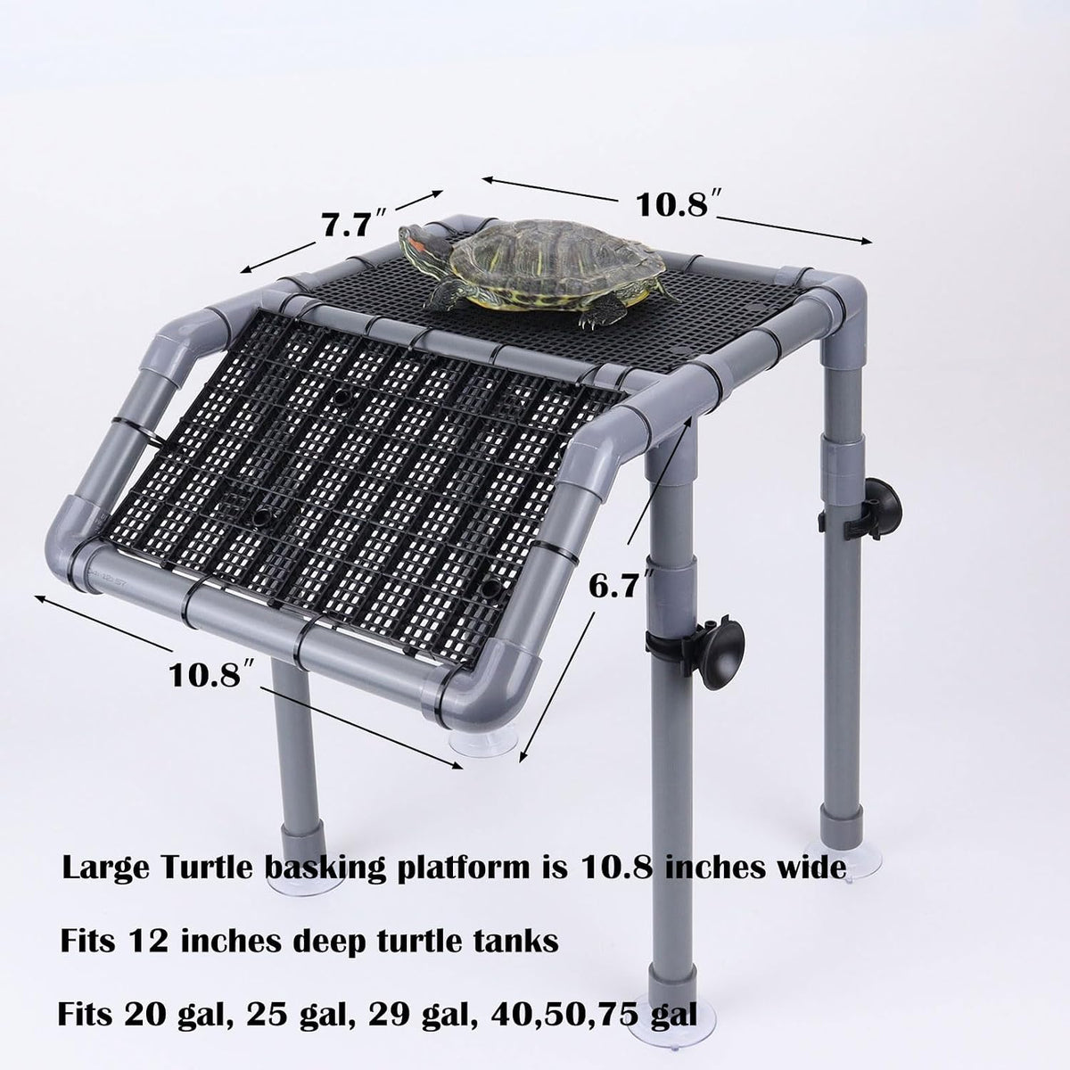 Extra Large Turtle Basking Platform with Artificial Grass – Essentials for Fish - Basking Platform 10.8" W × 7.7" D - image 3