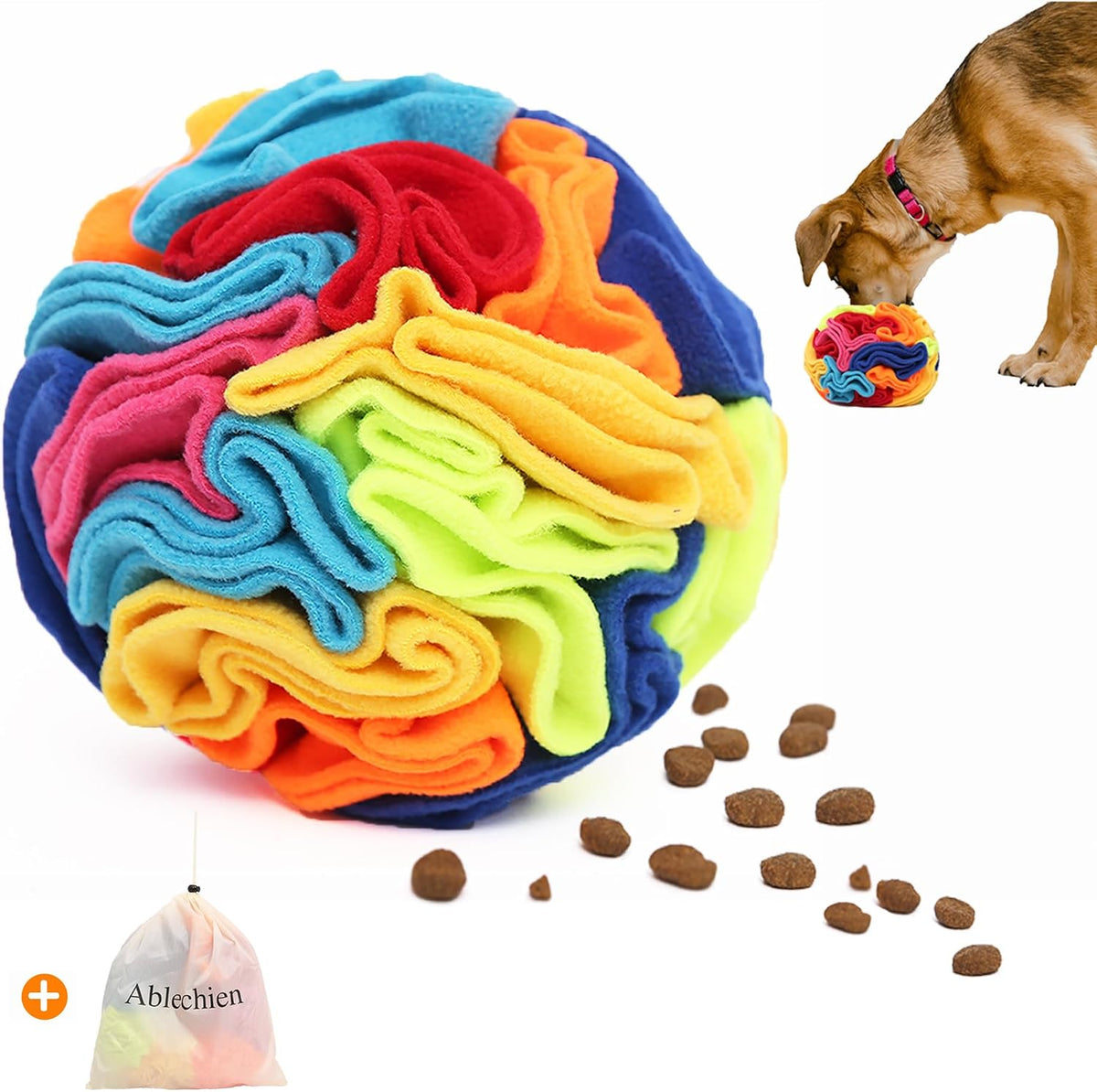 Snuffle Ball, Snuffle Ball for Small Dogs - Rainbow Ball / Medium