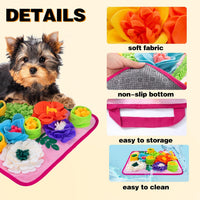 Snuffle Mat for Dogs, Sniff Mat Slow Feeding Mat for Small Pets Cats, Rabbits - Help Stress Relief - Bright Pink - image 2