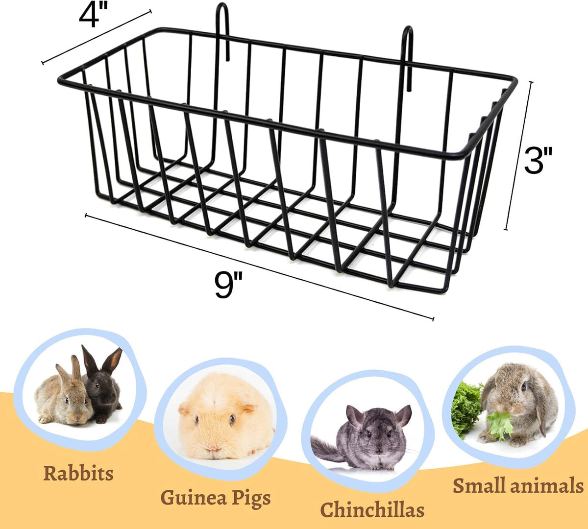Rabbit Hay Feeder - 2Pcs Metal Hay Holder for Bunny & Guinea Pig – Essentials for Small Pets - image 2