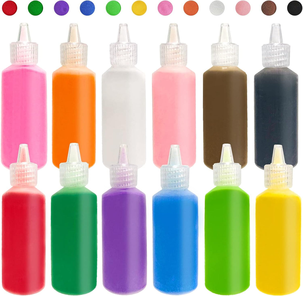 Panxxsen 24PCS Colored Art Sand Kit - 12 PCS