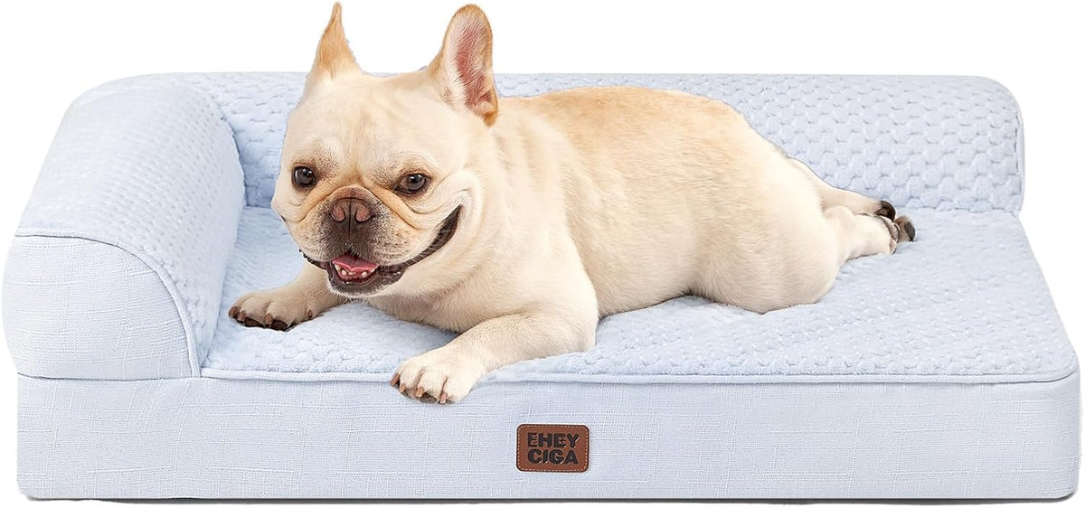 EHEYCIGA Orthopedic Dog Bed Medium Size, Memory Foam Dog Bed - Washblue / 30.0"L x 20.0"W x 6"Th
