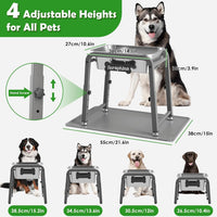 1.2 Gallon Elevated Large Dog Water Bowl with Mat - Grey-2 gal & mat / Height: 10.4-15.2" - image 3