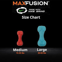Max Fusion with Nike Grind, Arlee Rubber Bone Dog Toy, Chew Toy for Play, Fetch, Tug, M