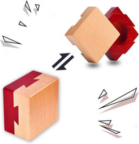 DC-BEAUTIFUL Impossible Dovetail Box Mini 3D Brain Teaser Wooden - Small Red - image 2