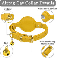 OOPSDOGGY Leather AirTag Cat Collar with Bell - Yellow - image 3