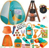 Qtioucp Kids Camping Set 50pcs with Tent & Space Projector Flashlight - Kids Camping Set