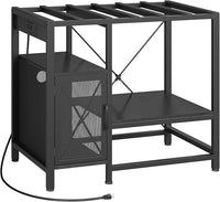 40-50 Gallon Fish Tank Stand, Aquarium Stand with Power Outlet and Storage Cabinet, Heavy Duty Tank Stand Suitable for Turtle Tank, Reptile Terrarium, for Home Office, Black FTBK50E01