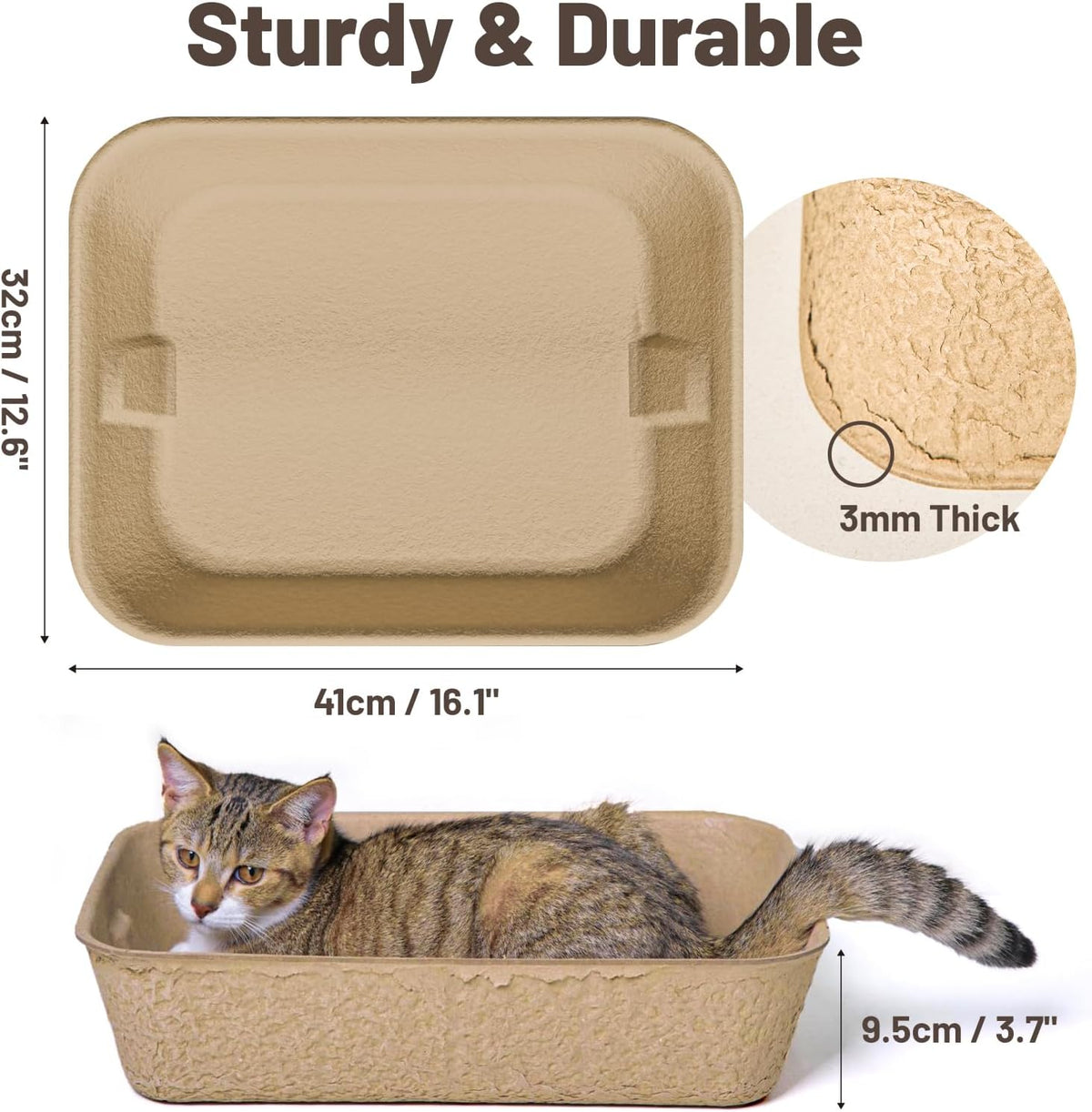 4 Pack Disposable Cat Litter Boxes - 6 Piece Set - image 2
