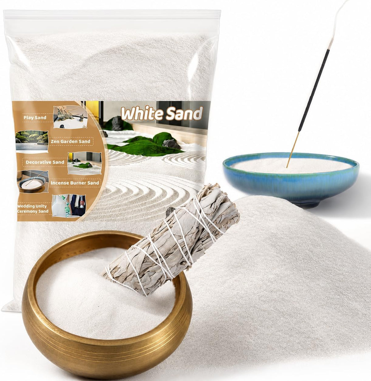 RAINFLOW 15oz Fine Yellow Sand for Crafts - White / 15 OZ