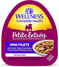 Wellness Petite Entrées Mini-Filets with Tender Turkey, Green Beans & White Sweet Potatoes in Gravy, 3-Ounce Cup (Pack of 12)
