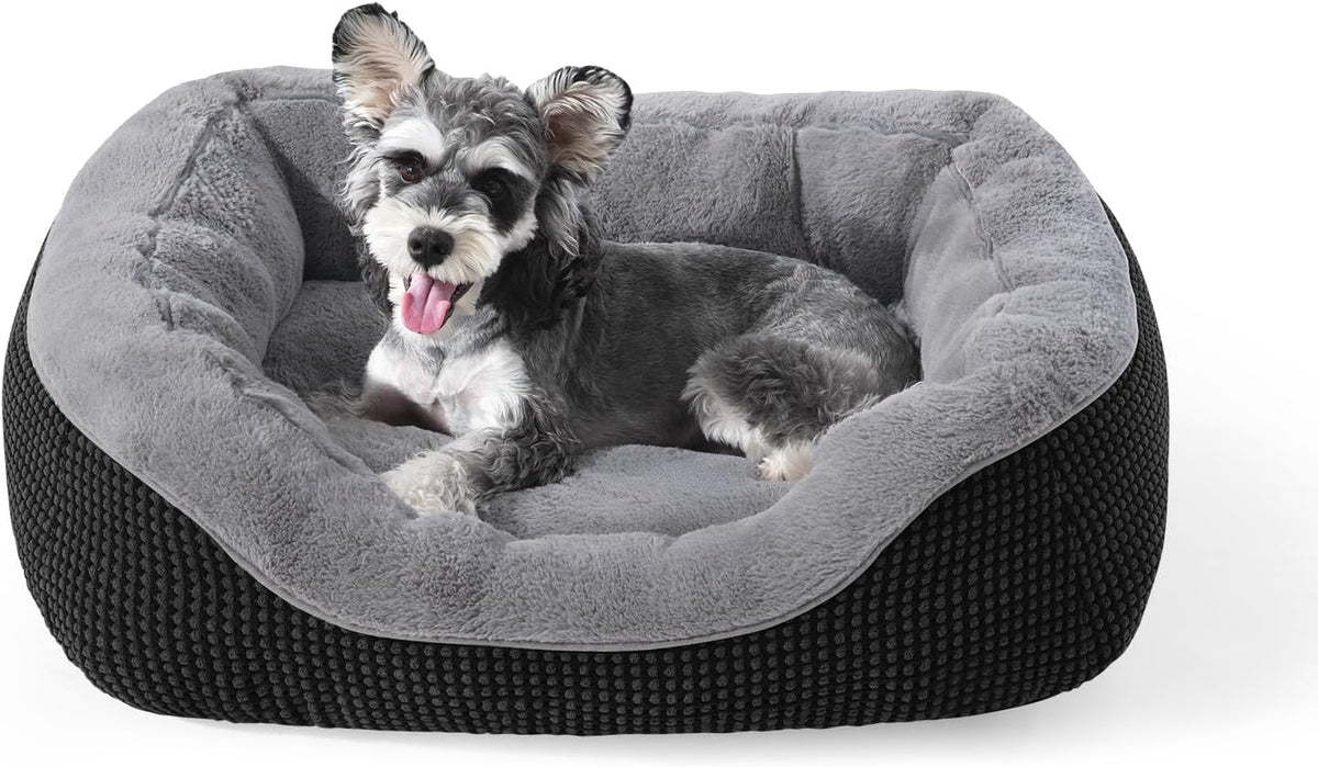 Medium Dog Beds for Medium Dogs Washable - S (20"x19"x6") / Black