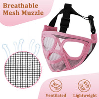 Mesh Short Snout Dog Muzzle with Anti-Eating Design for Frenchie – Essentials for Dogs - Pink / L [Head Cir: 20.5"-23"] - image 3