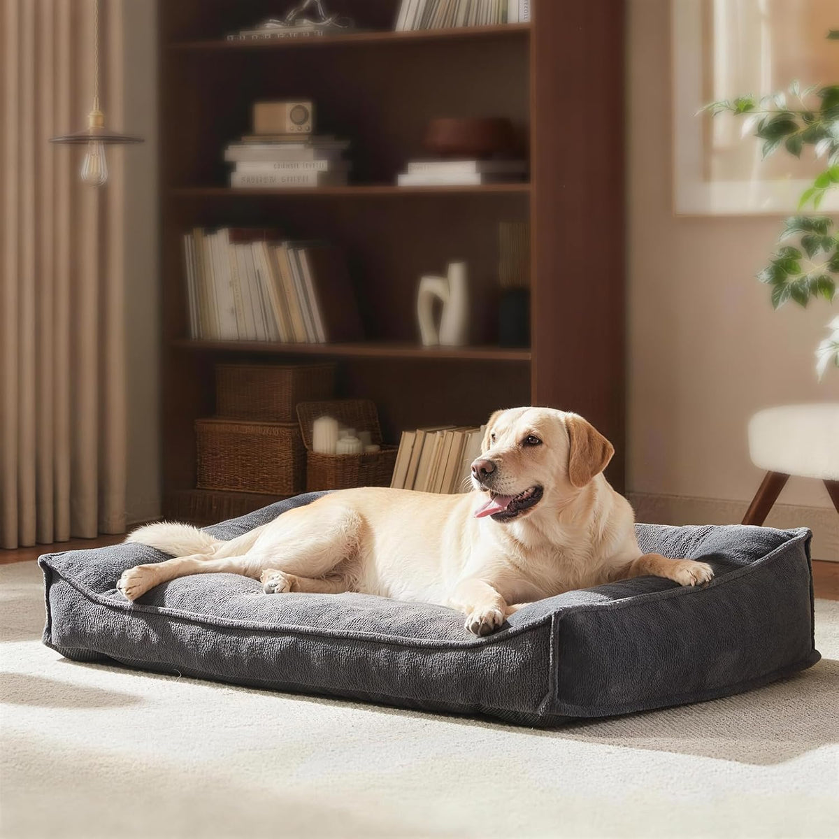 FURTIME XL Orthopedic Dog Bed Large Sized Dog - Grey / 38"L x 28"W x 8.5"Th