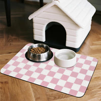 CooRug Checkered Dog Food Mat, Pet Feeding Mat 20" L x 12" W - Pink / 24"L x 16"W - image 3