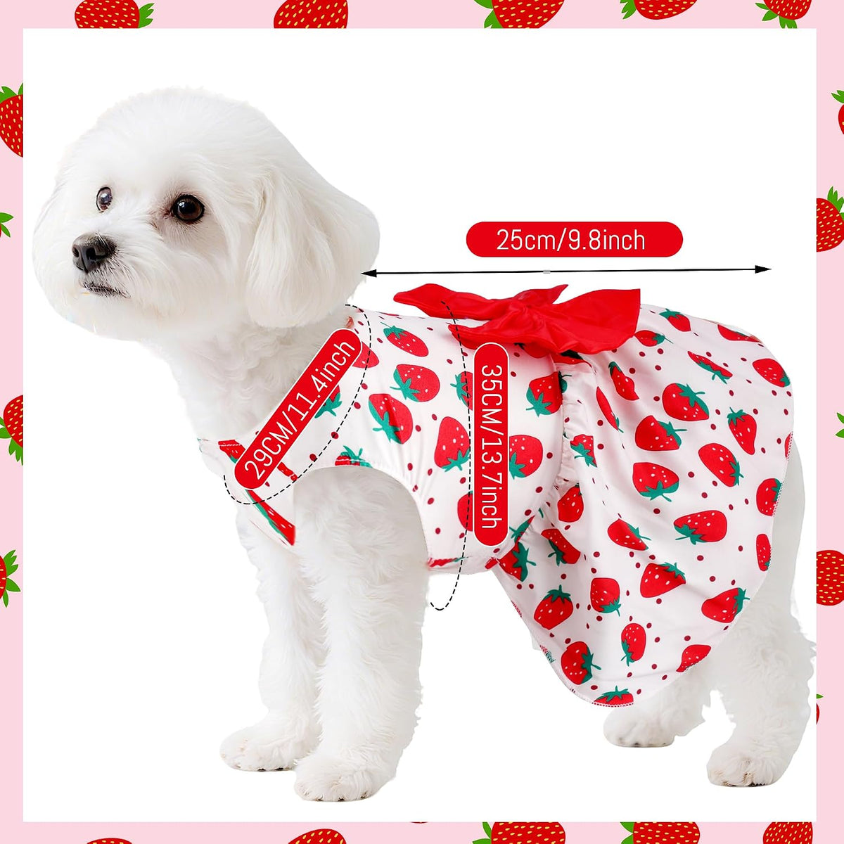 choyaxo Floral Dog Dress Cute Dog Skirt Pet Dress Summer Pet Clothes - Fruits / Small - image 2