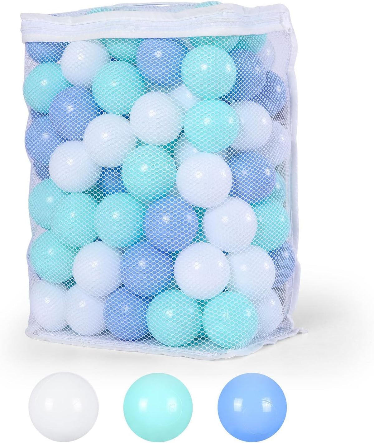 Ball Pit Balls Pack of 100 200 500 - Blue+Blue+White / 100 balls