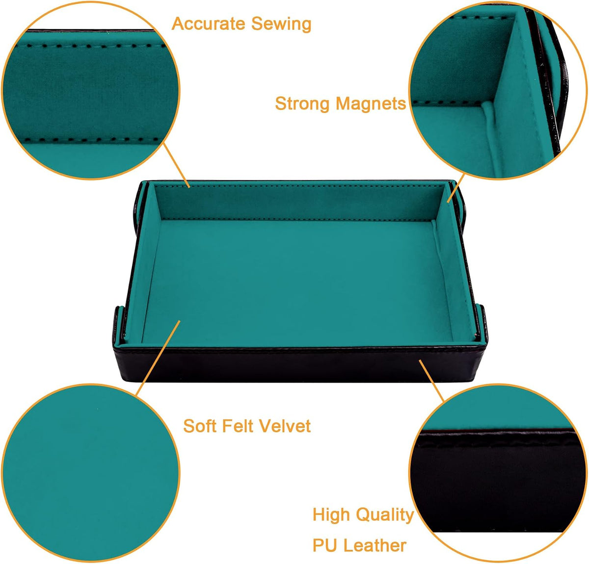SIQUK magnetic folding dice trays in red and royal blue PU leather with velvet lining - view 9