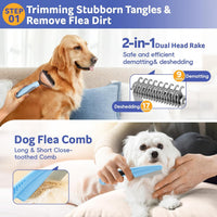 Dog Brush for Shedding 13pcs Bath Grooming Kit with Pet Nail Clipper - Blue 10pcs - image 3