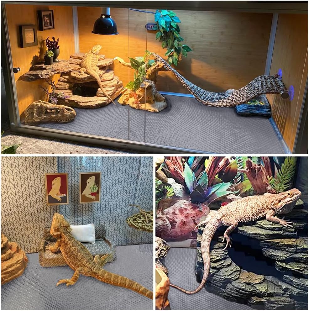 Reptile Carpet, Reptile Mat, Bearded Dragon - 1 PCS / Grey 18"×79" - image 4