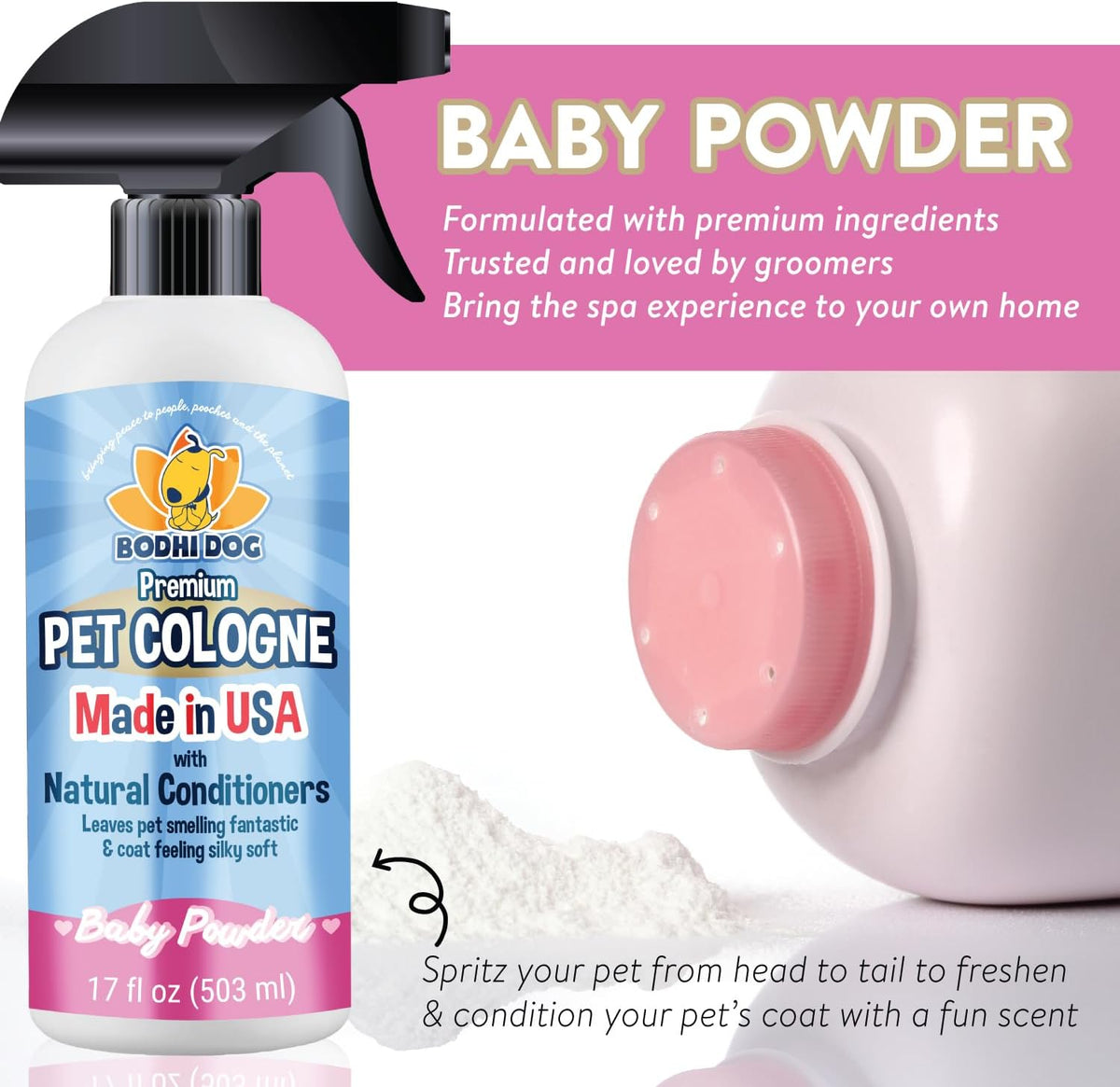 Bodhi Dog Premium Dog Cologne - 17 Fl Oz (Pack of 1) / Baby Powder - image 4