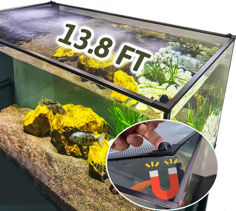 7.5 FT DIY Magnetic Fish Aquarium Anti-Jumping Net Cover