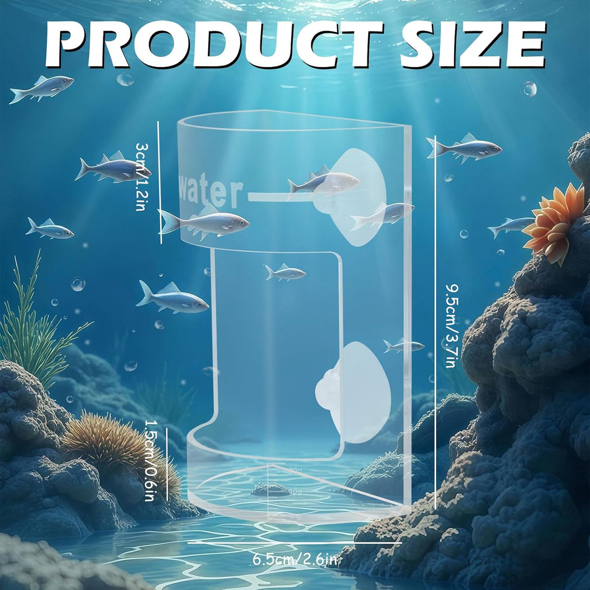 2Pcs Aquarium Fish Feeder Feeding Tray with Suction Cup - 3.Transparent - image 2